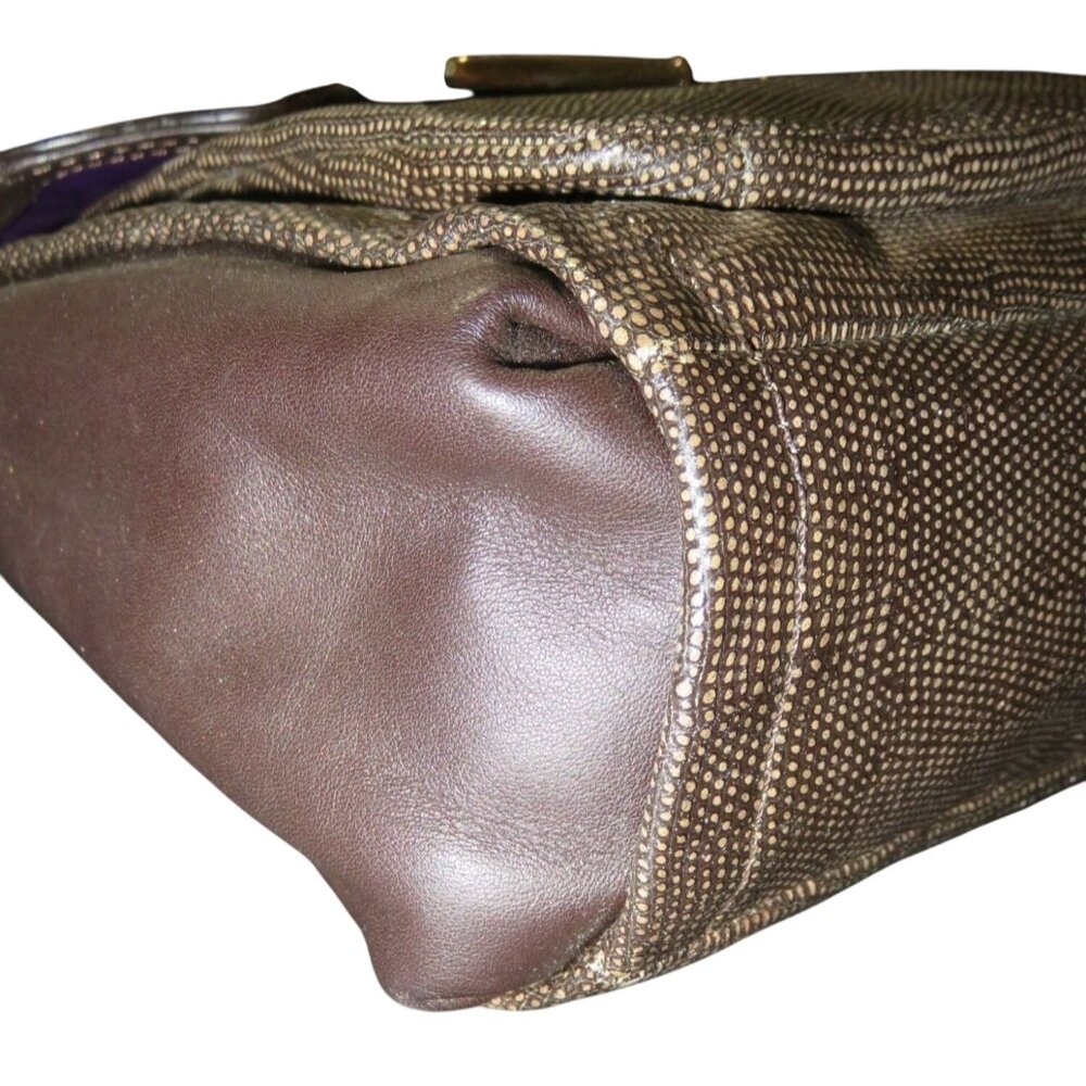 Coach 2013 Madison Glitter Lizard Sadie Flap Leather Crossbody Satchel in Brown - Picture 9 of 11